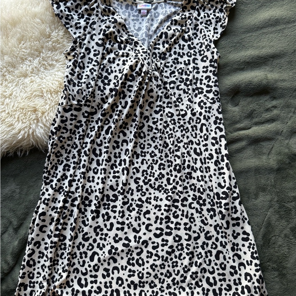 LuLaRoe Black and Gray Animal Print Top